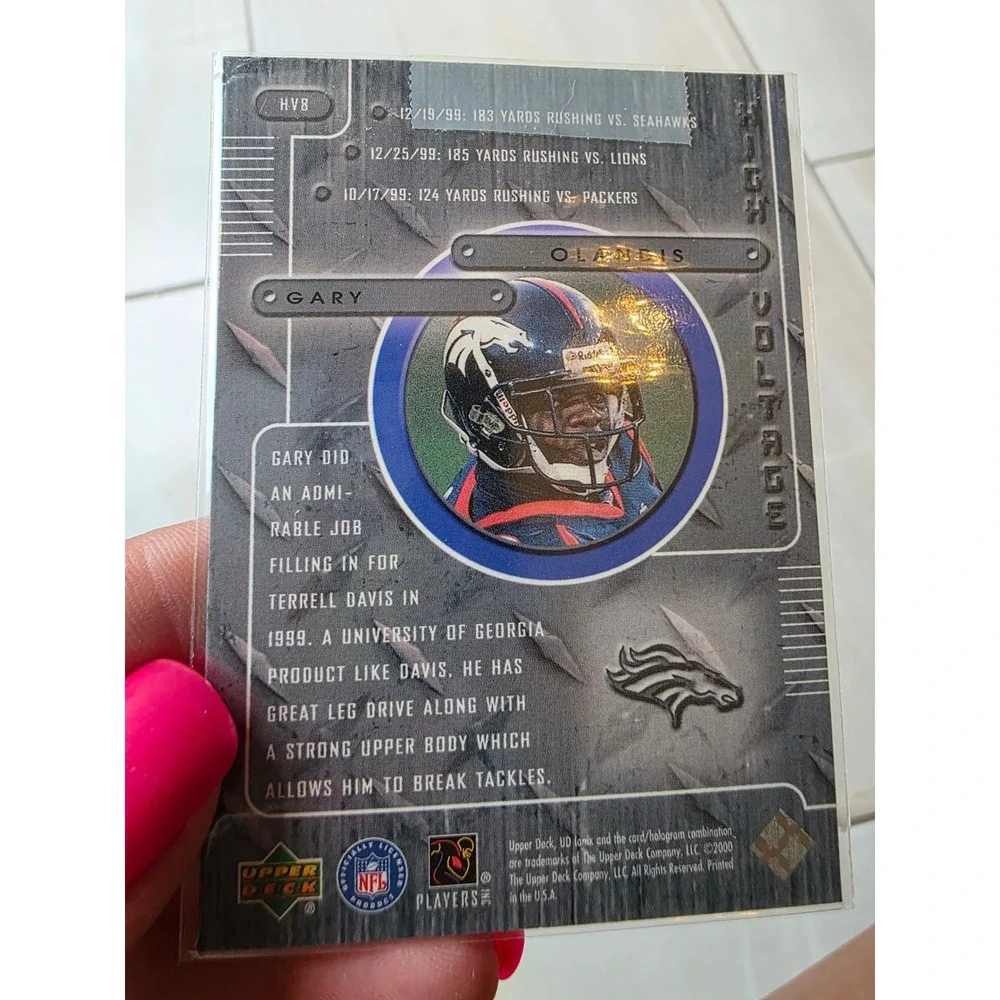 Olandis Gary 1999 Upper Deck Ionix High Voltage Denver Broncos Card HV8‎ F1